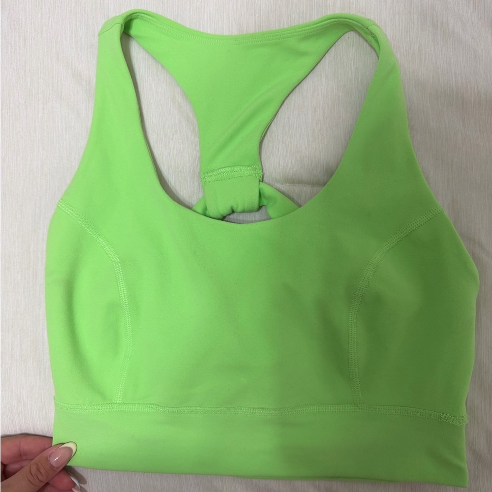 Free People Neon Green Racerback Sports Bra - Women's Supportive Activewear